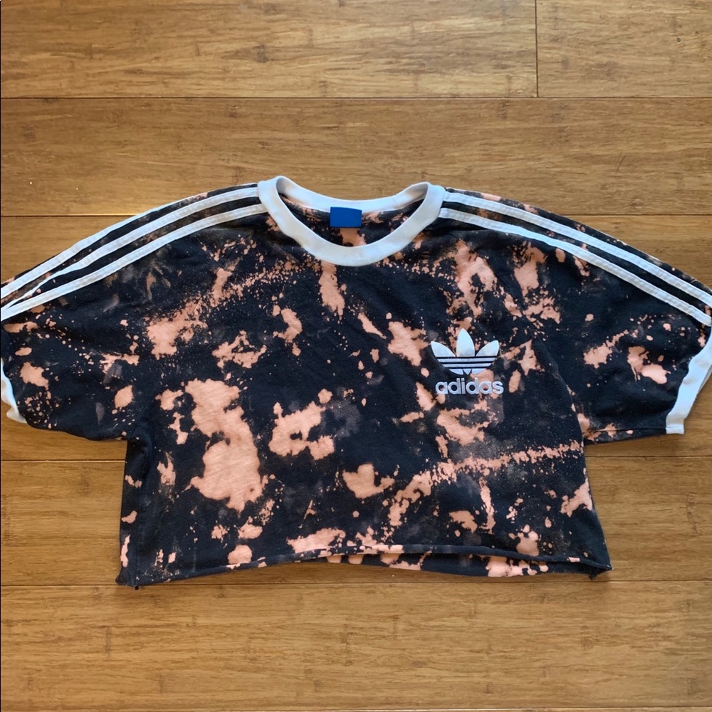 Adidas bleach dyed cropped tee
